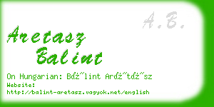 aretasz balint business card